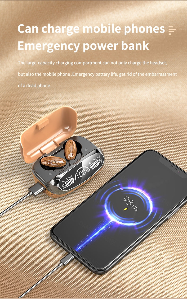Macury Luxury Bluetooth Earphone with Led Digital Display and Power Bank